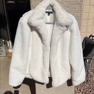 INC International Concepts White Teddy Jacket